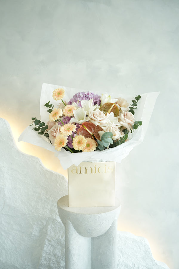 classic flower arrangement by amicis, a flower shop in dubai