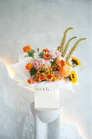 sunset glow inspired flower bouquet for gift