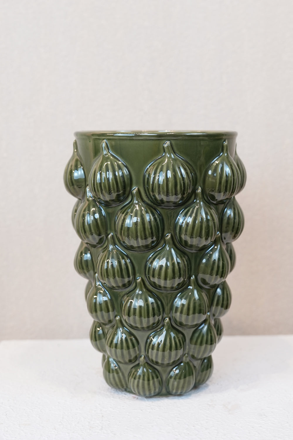 green garlic vase