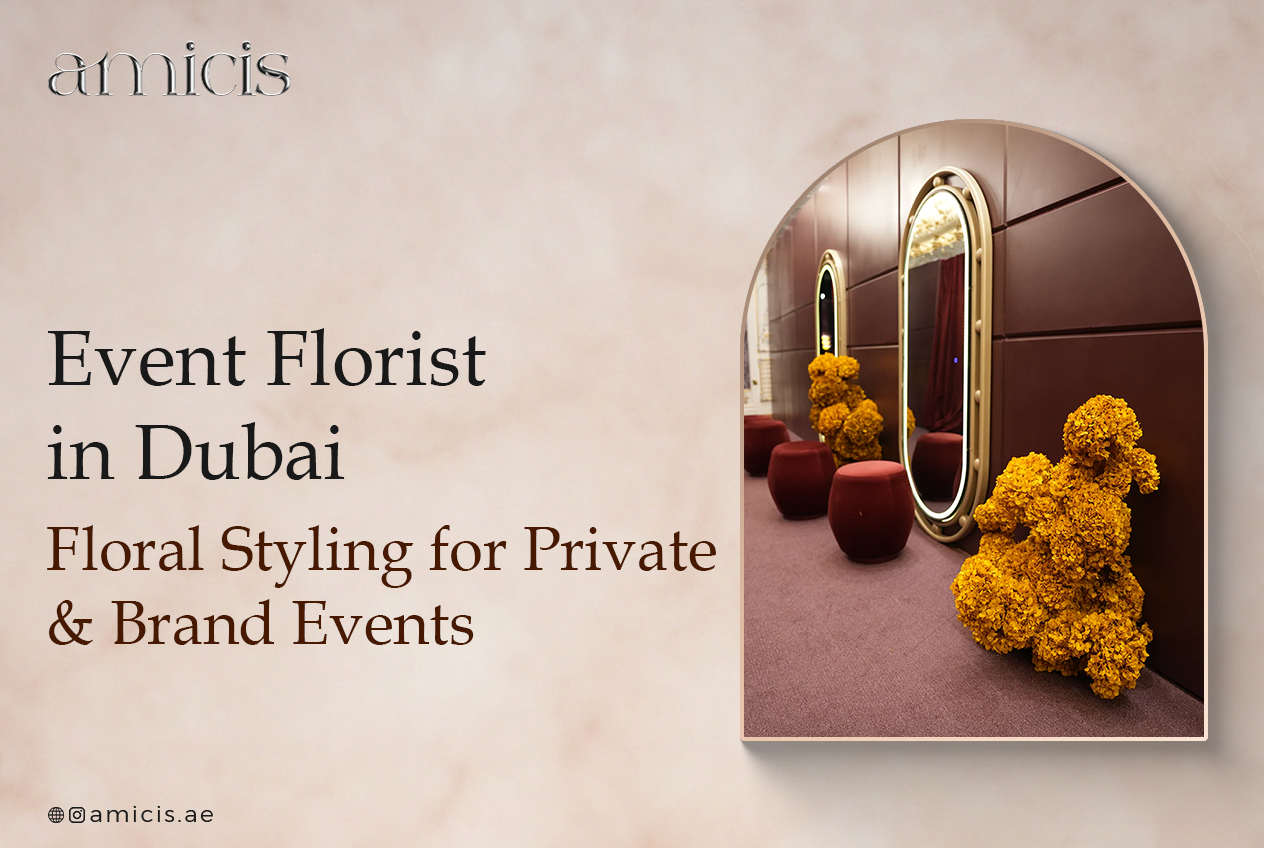 Bespoke event floral styling in Dubai by Amicis