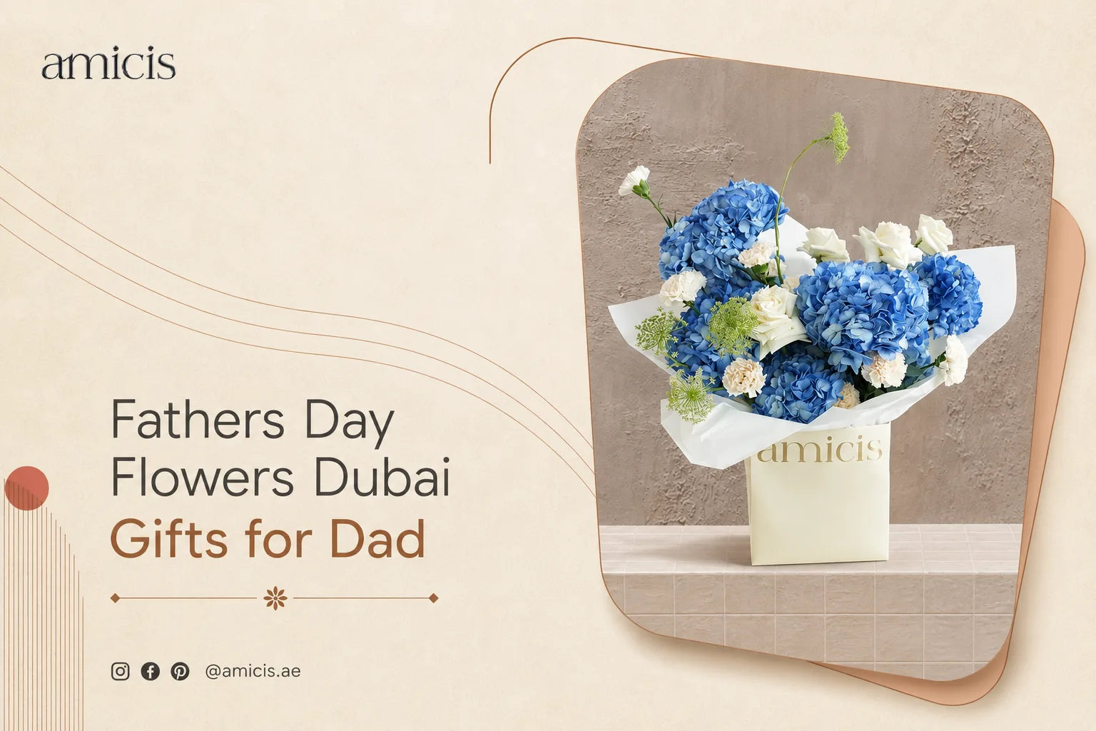 Fathers Day flowers Dubai: blue hydrangea gift for dad