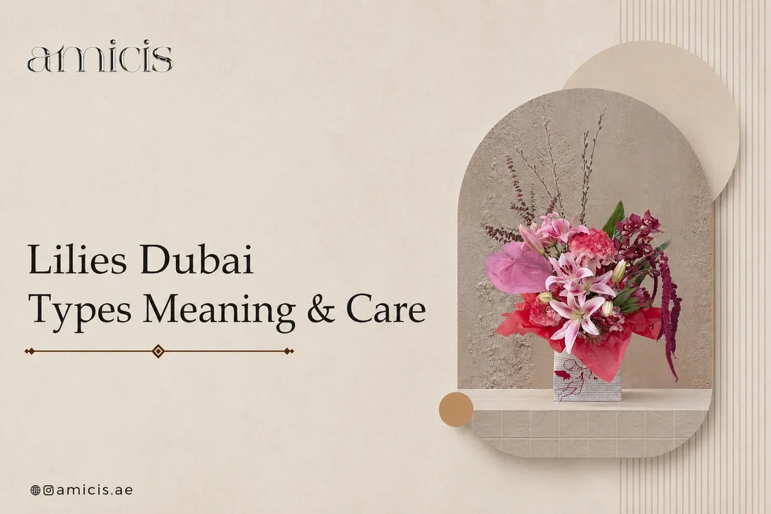 Lilies Dubai: pink lily and anthurium arrangement