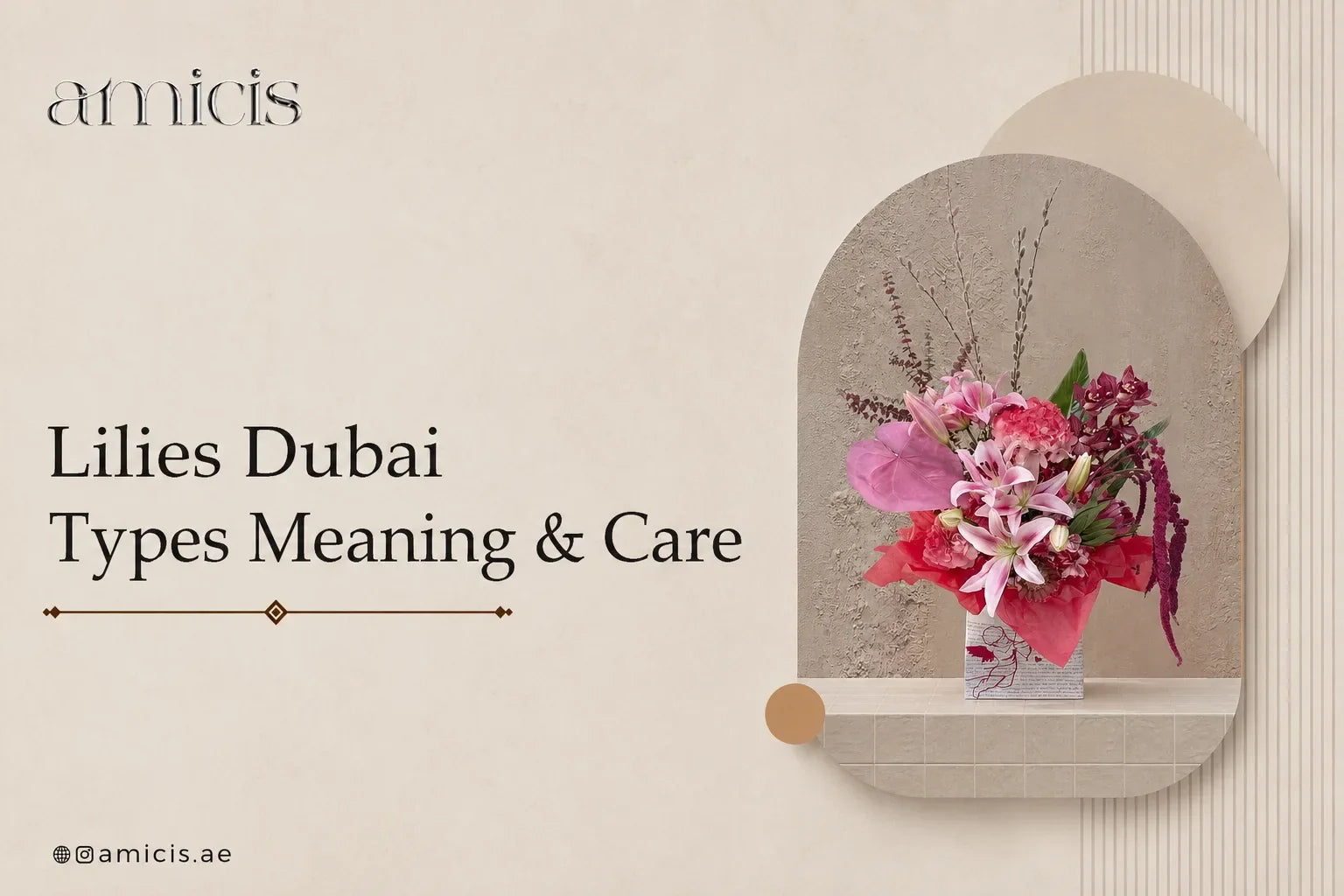 Lilies Dubai: pink lily and anthurium arrangement
