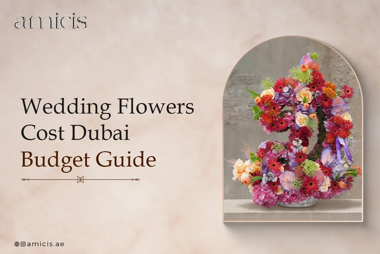 Wedding flowers cost in Dubai: a lavish Amicis red and pink floral installation of gerberas, roses and hydrangea
