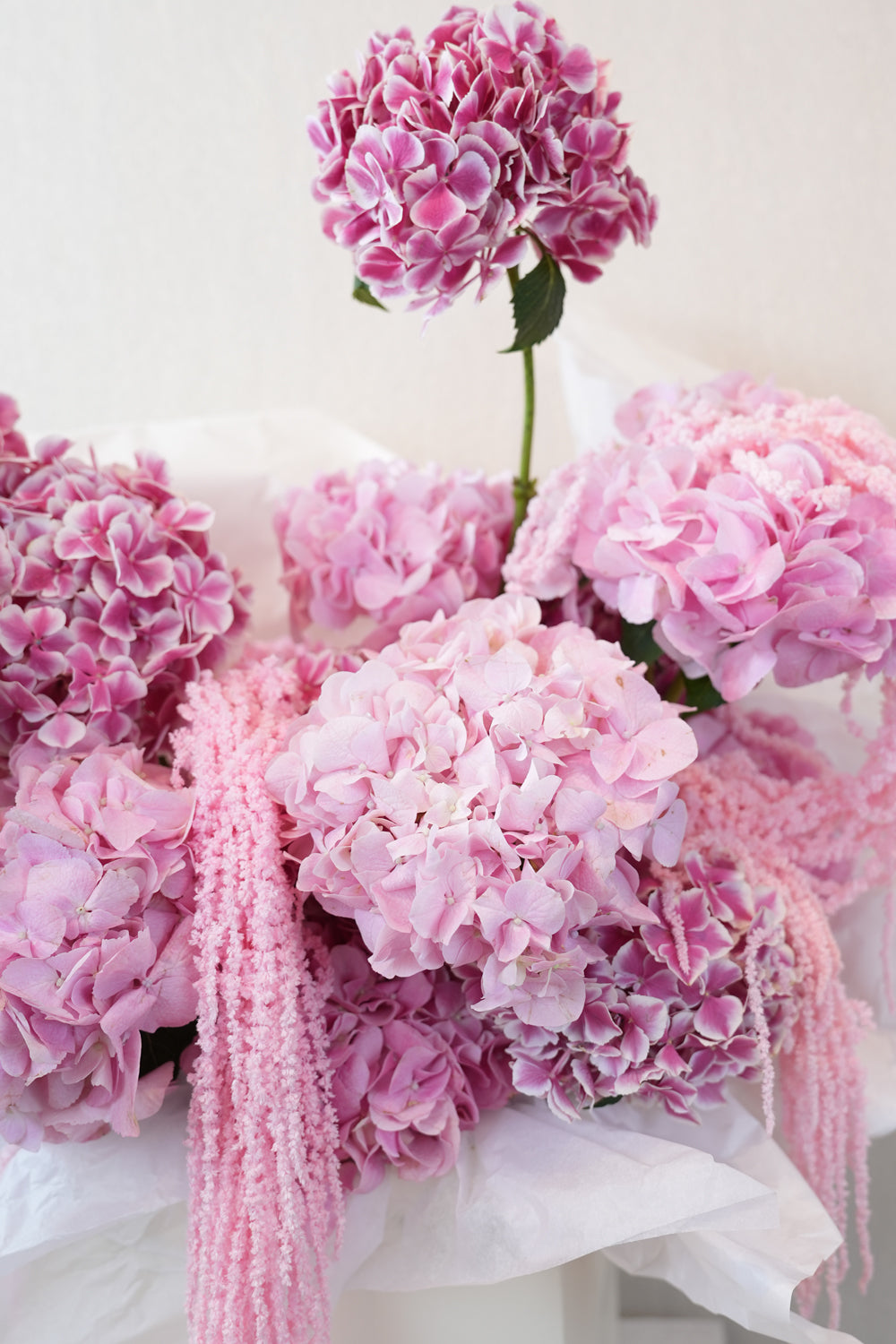 Pink hydrangeas flower bouquets by amicis flower shop
