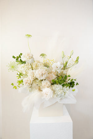 Bouquet of white and green flowers same day delivery by amicis flower shop