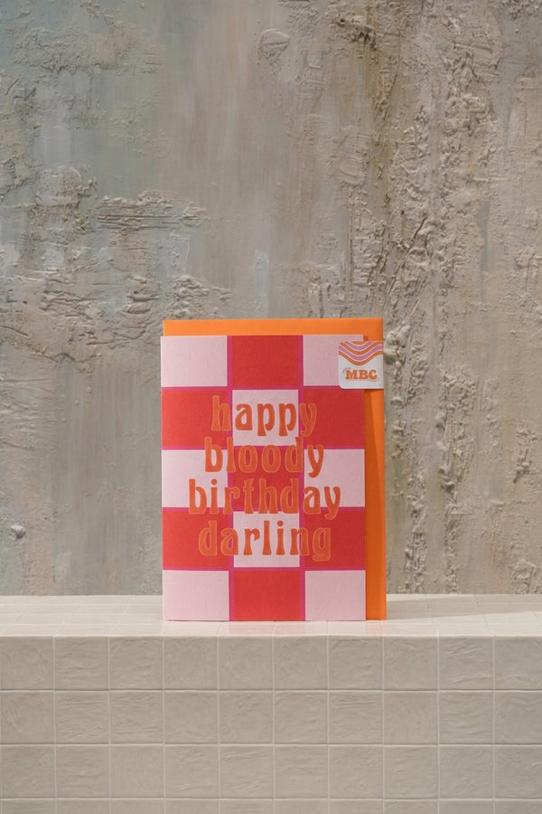 HBD Darling - luxury blush pink roses, vibrant orange gerberas, and deep red carnations in a sleek gift box by Amicis