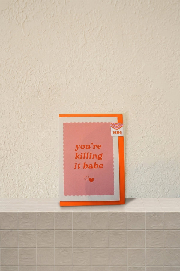 K'lling it Babe! - vibrant orange roses, blush pink hydrangeas, and anthurium in a chic ceramic vase by Amicis
