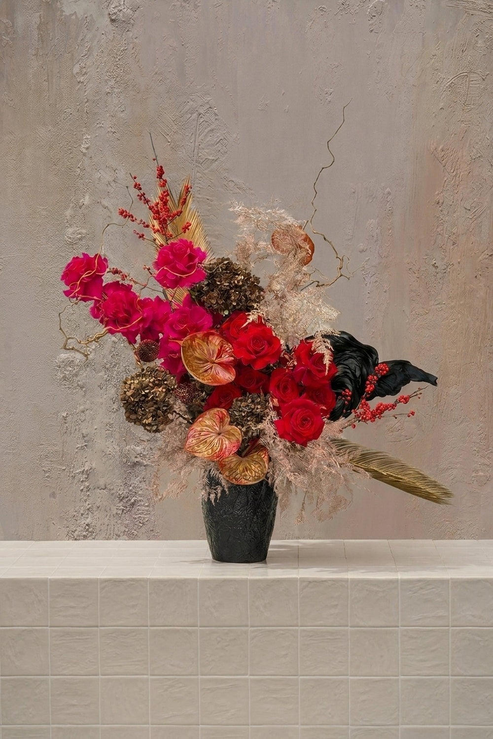 Wild Stem - Vase Arrangement & Best Seller - artisan floral creation | celebration centerpiece | UAE premium florist - by Amicis Dubai